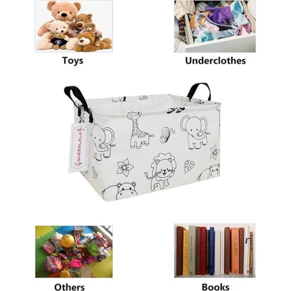 Rectangular Laundry Hamper/Foldable Nursery Laundry Basket for OrganizingStorage - Picture 4 of 14